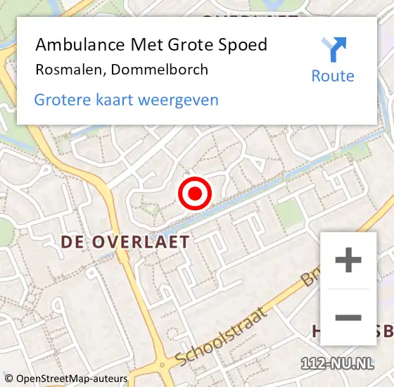 Locatie op kaart van de 112 melding: Ambulance Met Grote Spoed Naar Rosmalen, Dommelborch op 28 augustus 2019 14:16