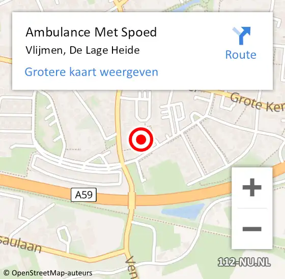 Locatie op kaart van de 112 melding: Ambulance Met Spoed Naar Vlijmen, De Lage Heide op 28 augustus 2019 15:16