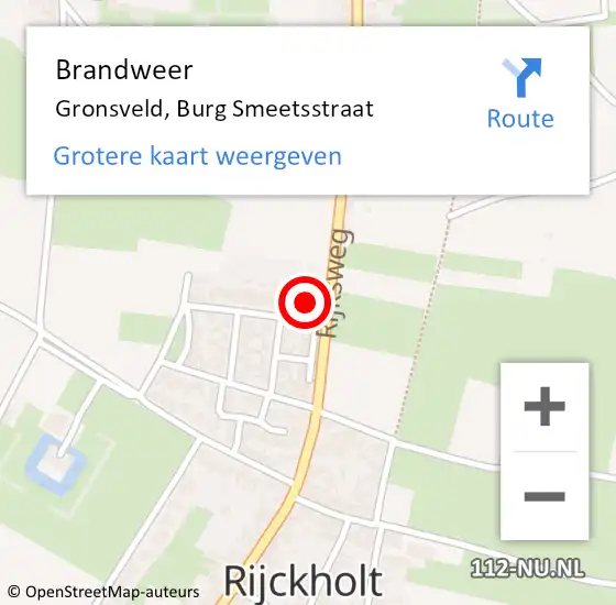 Locatie op kaart van de 112 melding: Brandweer Gronsveld, Burg Smeetsstraat op 12 april 2014 00:58