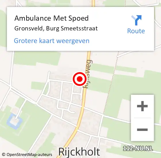 Locatie op kaart van de 112 melding: Ambulance Met Spoed Naar Gronsveld, Burg Smeetsstraat op 12 april 2014 00:59