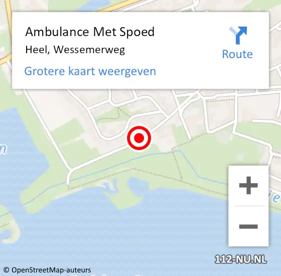 Locatie op kaart van de 112 melding: Ambulance Met Spoed Naar Heel, Wessemerweg op 28 augustus 2019 20:19