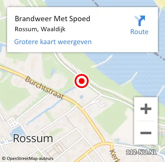 Locatie op kaart van de 112 melding: Brandweer Met Spoed Naar Rossum, Waaldijk op 28 augustus 2019 21:23