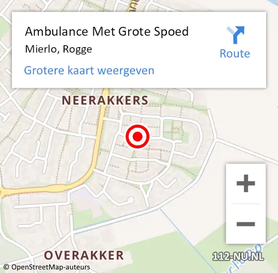 Locatie op kaart van de 112 melding: Ambulance Met Grote Spoed Naar Mierlo, Rogge op 28 augustus 2019 22:52