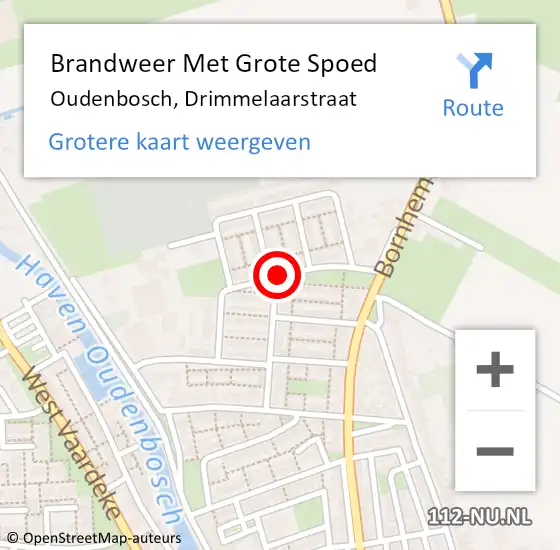 Locatie op kaart van de 112 melding: Brandweer Met Grote Spoed Naar Oudenbosch, Drimmelaarstraat op 28 augustus 2019 23:19