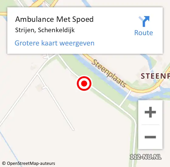 Locatie op kaart van de 112 melding: Ambulance Met Spoed Naar Strijen, Schenkeldijk op 29 augustus 2019 00:07
