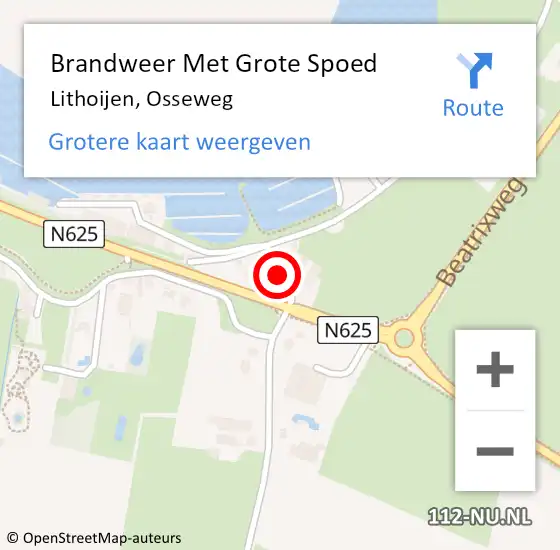 Locatie op kaart van de 112 melding: Brandweer Met Grote Spoed Naar Lithoijen, Osseweg op 29 augustus 2019 02:42