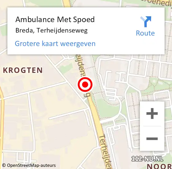 Locatie op kaart van de 112 melding: Ambulance Met Spoed Naar Breda, Terheijdenseweg op 29 augustus 2019 03:20