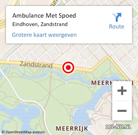 Locatie op kaart van de 112 melding: Ambulance Met Spoed Naar Eindhoven, Zandstrand op 29 augustus 2019 06:21
