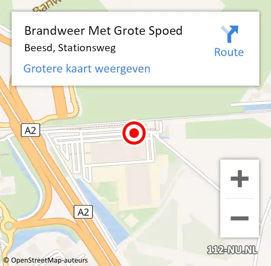 Locatie op kaart van de 112 melding: Brandweer Met Grote Spoed Naar Beesd, Stationsweg op 29 augustus 2019 07:08