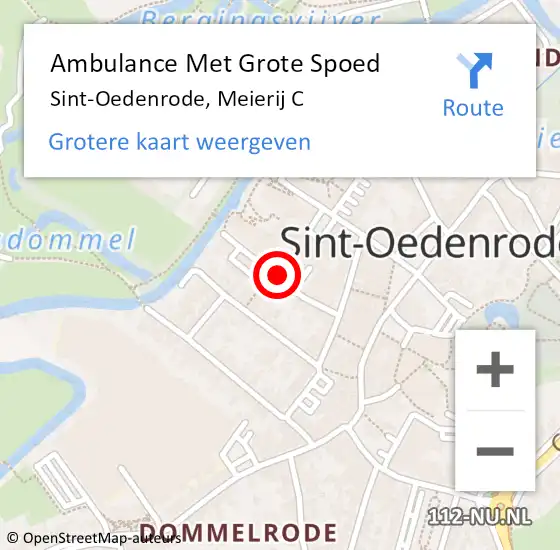 Locatie op kaart van de 112 melding: Ambulance Met Grote Spoed Naar Sint-Oedenrode, Meierij C op 29 augustus 2019 08:14