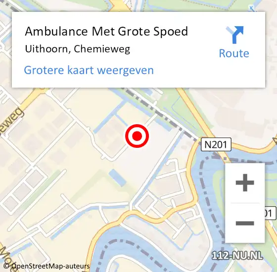 Locatie op kaart van de 112 melding: Ambulance Met Grote Spoed Naar Uithoorn, Chemieweg op 12 april 2014 03:07