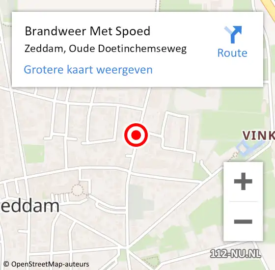 Locatie op kaart van de 112 melding: Brandweer Met Spoed Naar Zeddam, Oude Doetinchemseweg op 29 augustus 2019 10:22
