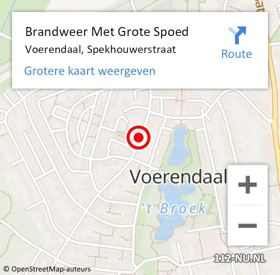 Locatie op kaart van de 112 melding: Brandweer Met Grote Spoed Naar Voerendaal, Spekhouwerstraat op 29 augustus 2019 11:29