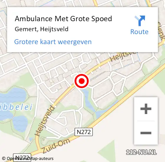 Locatie op kaart van de 112 melding: Ambulance Met Grote Spoed Naar Gemert, Heijtsveld op 29 augustus 2019 11:42