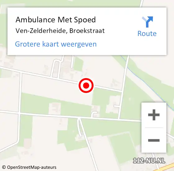 Locatie op kaart van de 112 melding: Ambulance Met Spoed Naar Ven-Zelderheide, Broekstraat op 29 augustus 2019 11:52