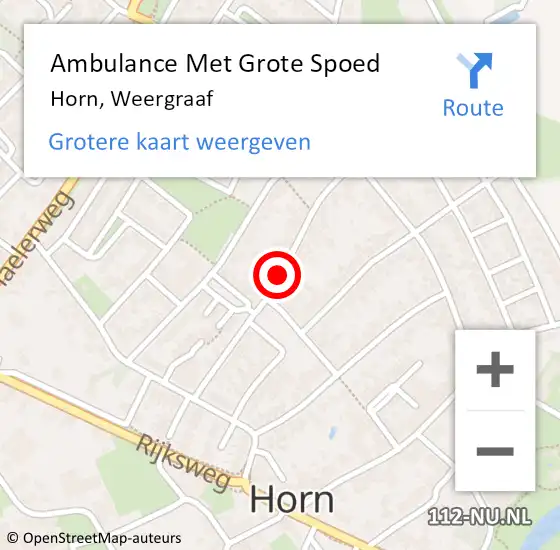 Locatie op kaart van de 112 melding: Ambulance Met Grote Spoed Naar Horn, Weergraaf op 29 augustus 2019 11:54