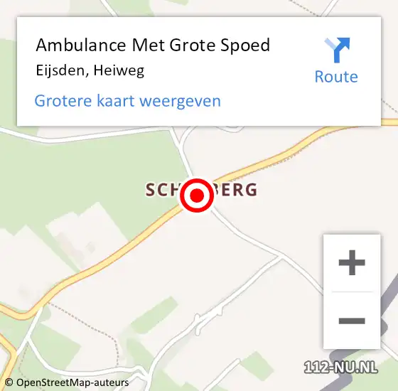 Locatie op kaart van de 112 melding: Ambulance Met Grote Spoed Naar Eijsden, Heiweg op 29 augustus 2019 12:29