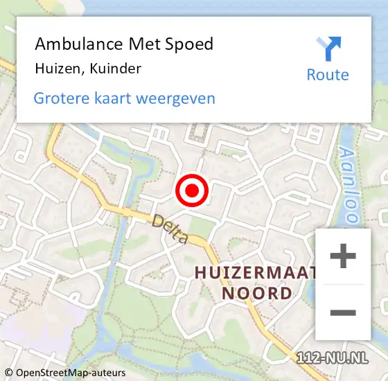 Locatie op kaart van de 112 melding: Ambulance Met Spoed Naar Huizen, Kuinder op 12 april 2014 04:17