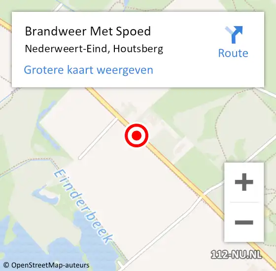Locatie op kaart van de 112 melding: Brandweer Met Spoed Naar Nederweert-Eind, Houtsberg op 29 augustus 2019 15:37