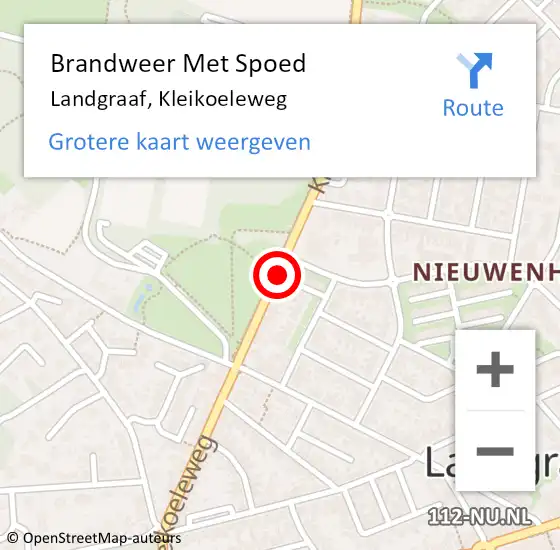 Locatie op kaart van de 112 melding: Brandweer Met Spoed Naar Landgraaf, Kleikoeleweg op 29 augustus 2019 15:45