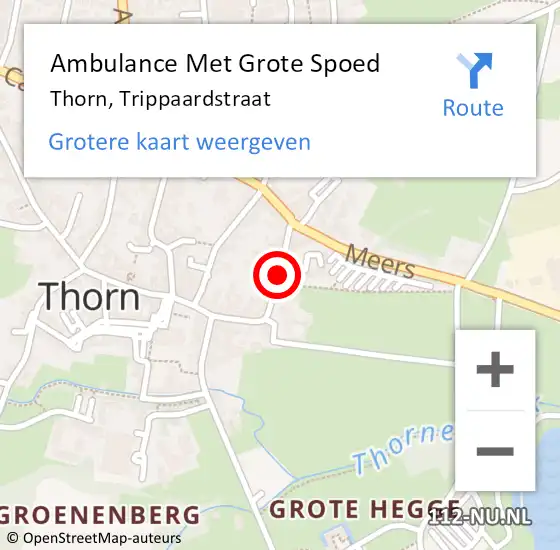 Locatie op kaart van de 112 melding: Ambulance Met Grote Spoed Naar Thorn, Trippaardstraat op 29 augustus 2019 15:59