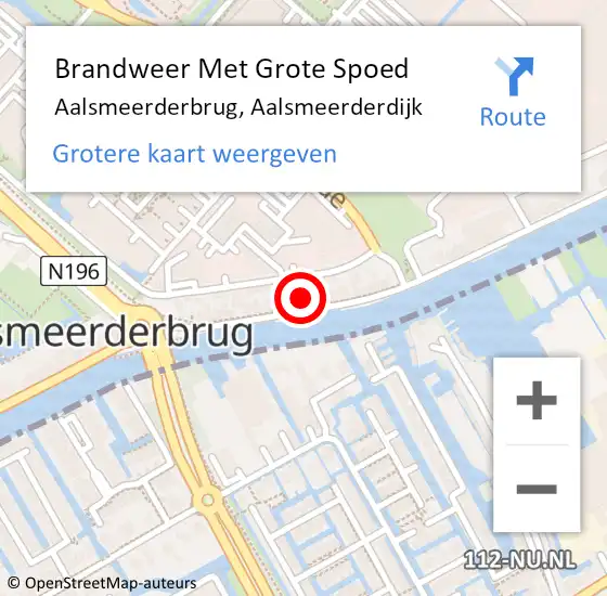 Locatie op kaart van de 112 melding: Brandweer Met Grote Spoed Naar Aalsmeerderbrug, Aalsmeerderdijk op 28 september 2013 13:10