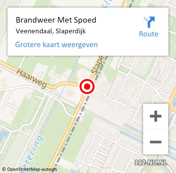 Locatie op kaart van de 112 melding: Brandweer Met Spoed Naar Veenendaal, Slaperdijk op 29 augustus 2019 17:45