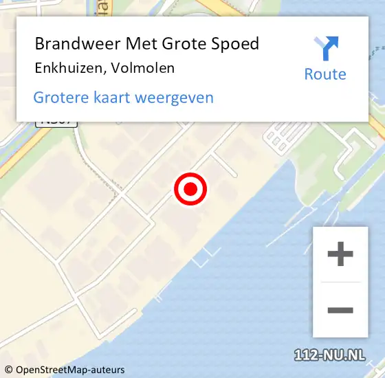 Locatie op kaart van de 112 melding: Brandweer Met Grote Spoed Naar Enkhuizen, Volmolen op 12 april 2014 06:15