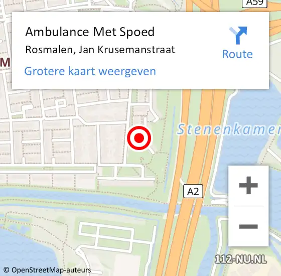 Locatie op kaart van de 112 melding: Ambulance Met Spoed Naar Rosmalen, Jan Krusemanstraat op 29 augustus 2019 20:48