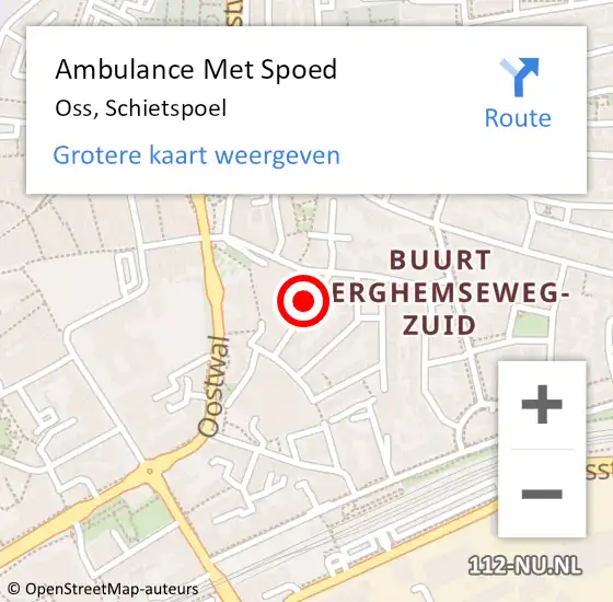 Locatie op kaart van de 112 melding: Ambulance Met Spoed Naar Oss, Schietspoel op 30 augustus 2019 05:02