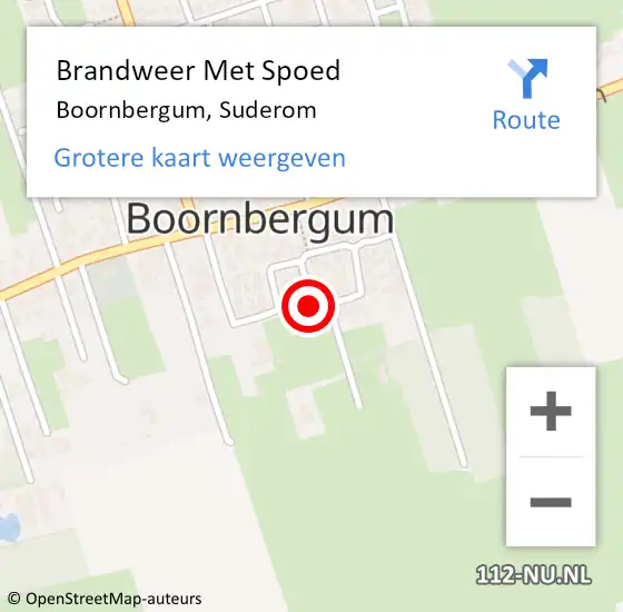 Locatie op kaart van de 112 melding: Brandweer Met Spoed Naar Boornbergum, Suderom op 30 augustus 2019 07:01