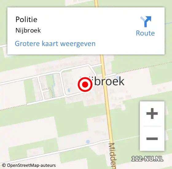Locatie op kaart van de 112 melding: Politie Nijbroek op 30 augustus 2019 07:50