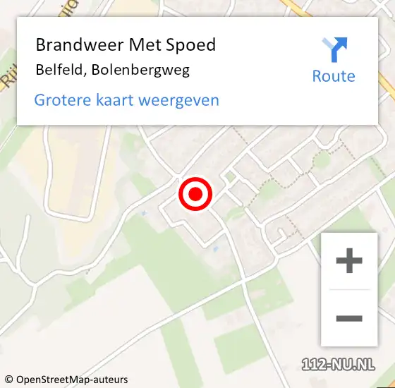 Locatie op kaart van de 112 melding: Brandweer Met Spoed Naar Belfeld, Bolenbergweg op 30 augustus 2019 08:31