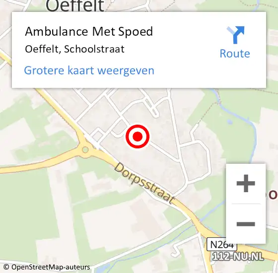 Locatie op kaart van de 112 melding: Ambulance Met Spoed Naar Oeffelt, Schoolstraat op 30 augustus 2019 10:36