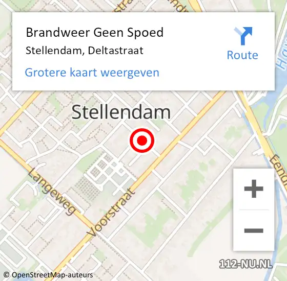 Locatie op kaart van de 112 melding: Brandweer Geen Spoed Naar Stellendam, Deltastraat op 30 augustus 2019 11:05