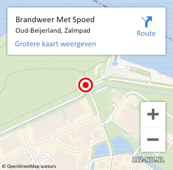 Locatie op kaart van de 112 melding: Brandweer Met Spoed Naar Oud-Beijerland, Zalmpad op 30 augustus 2019 13:35