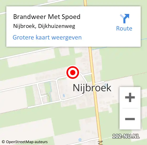 Locatie op kaart van de 112 melding: Brandweer Met Spoed Naar Nijbroek, Dijkhuizenweg op 12 april 2014 09:12