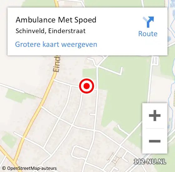 Locatie op kaart van de 112 melding: Ambulance Met Spoed Naar Schinveld, Einderstraat op 12 april 2014 09:13