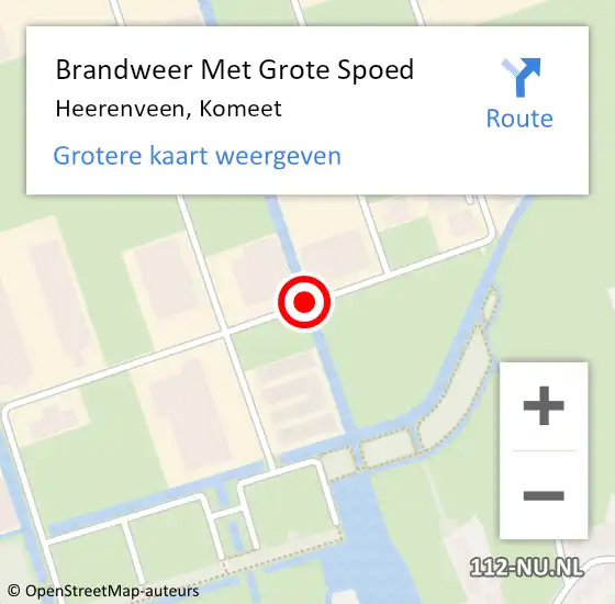 Locatie op kaart van de 112 melding: Brandweer Met Grote Spoed Naar Heerenveen, Komeet op 30 augustus 2019 14:21