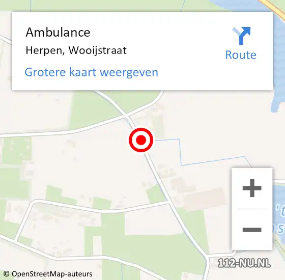 Locatie op kaart van de 112 melding: Ambulance Herpen, Wooijstraat op 30 augustus 2019 15:00