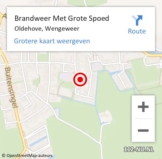 Locatie op kaart van de 112 melding: Brandweer Met Grote Spoed Naar Oldehove, Wengeweer op 30 augustus 2019 17:21