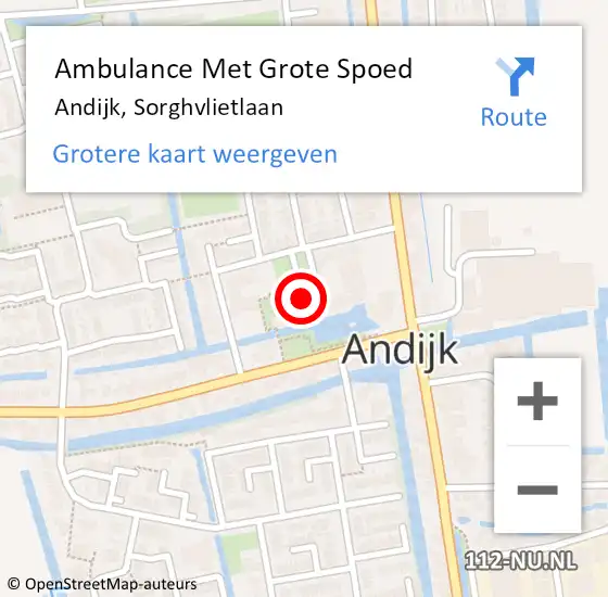 Locatie op kaart van de 112 melding: Ambulance Met Grote Spoed Naar Andijk, Sorghvlietlaan op 30 augustus 2019 17:43