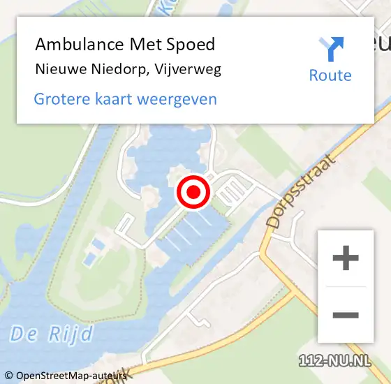 Locatie op kaart van de 112 melding: Ambulance Met Spoed Naar Nieuwe Niedorp, Vijverweg op 30 augustus 2019 20:29