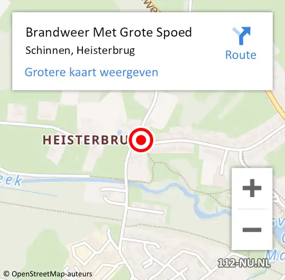 Locatie op kaart van de 112 melding: Brandweer Met Grote Spoed Naar Schinnen, Heisterbrug op 30 augustus 2019 20:41