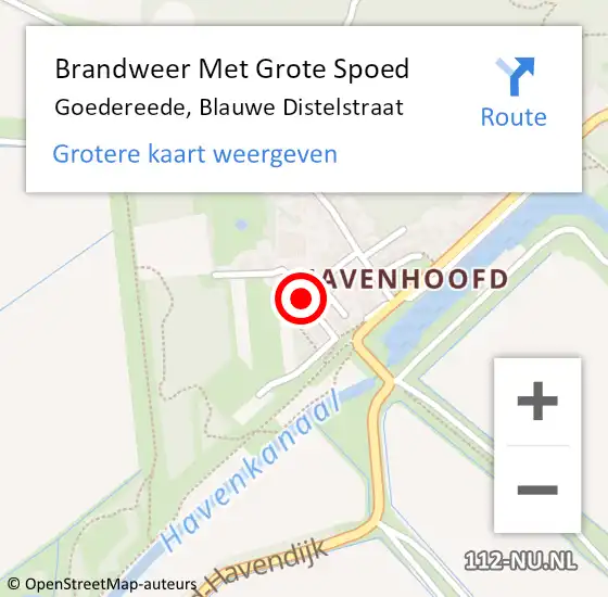 Locatie op kaart van de 112 melding: Brandweer Met Grote Spoed Naar Goedereede, Blauwe Distelstraat op 30 augustus 2019 21:04