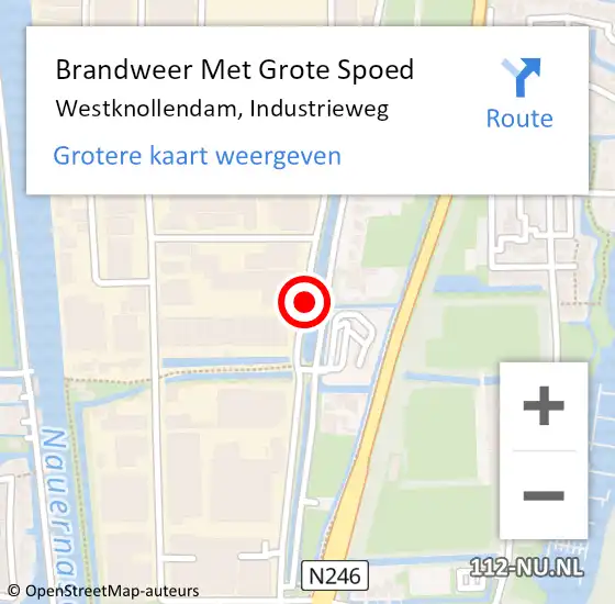 Locatie op kaart van de 112 melding: Brandweer Met Grote Spoed Naar Westknollendam, Industrieweg op 30 augustus 2019 22:26