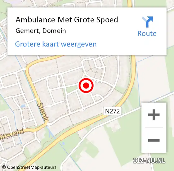 Locatie op kaart van de 112 melding: Ambulance Met Grote Spoed Naar Gemert, Domein op 31 augustus 2019 06:20