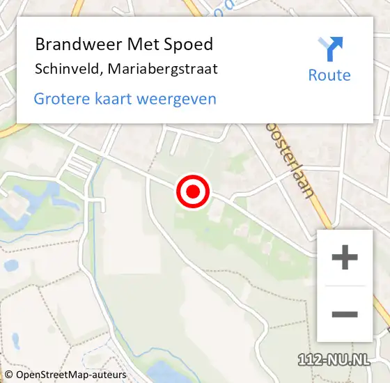 Locatie op kaart van de 112 melding: Brandweer Met Spoed Naar Schinveld, Mariabergstraat op 31 augustus 2019 07:35