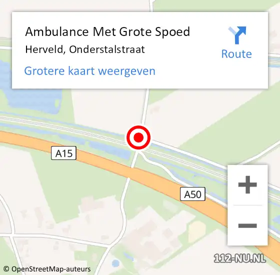 Locatie op kaart van de 112 melding: Ambulance Met Grote Spoed Naar Herveld, Onderstalstraat op 31 augustus 2019 08:52