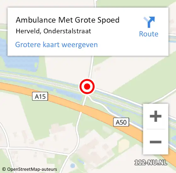 Locatie op kaart van de 112 melding: Ambulance Met Grote Spoed Naar Herveld, Onderstalstraat op 31 augustus 2019 08:55